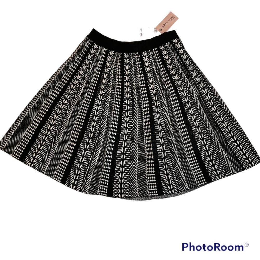 PHILOSOPHY BLACK AND WHITE SWEATER SKIRT NWT SIZE S/P